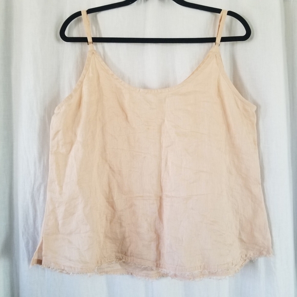 Garnet Hill | Peach Spaghetti Strap Top - Picture 2 of 5